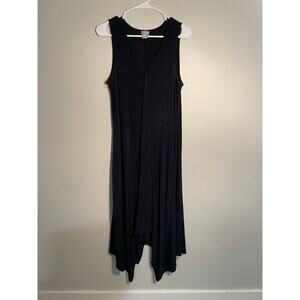 Chico’s Travelers Navy Handkerchief Hem Sleeveless Midi Dress Size 8/10